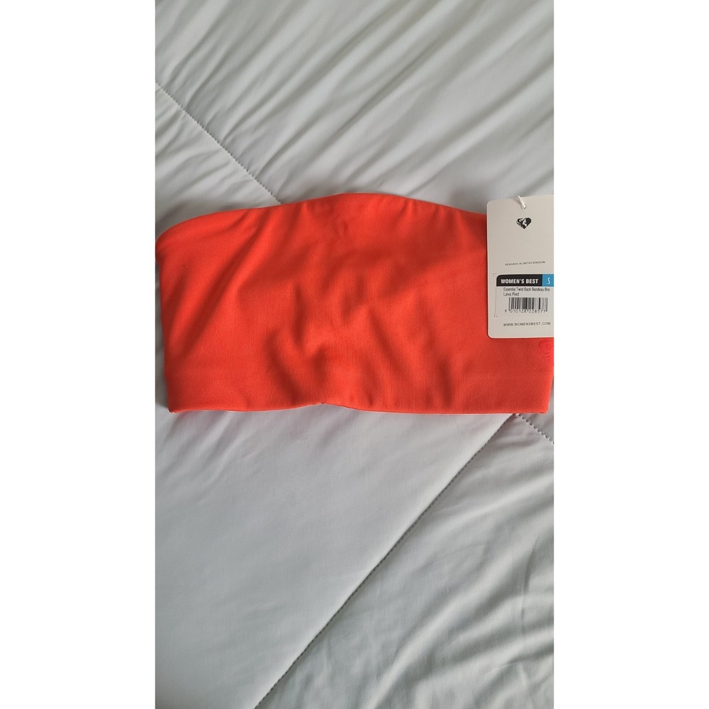 Women's Best Essential Twist‎ Back Bandeau Bra Lava Red Women's Small, Brand New